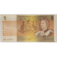 AUSTRALIA 1969 . ONE 1 DOLLAR BANKNOTE . PHILLIPS/RANDALL . STAR NOTE